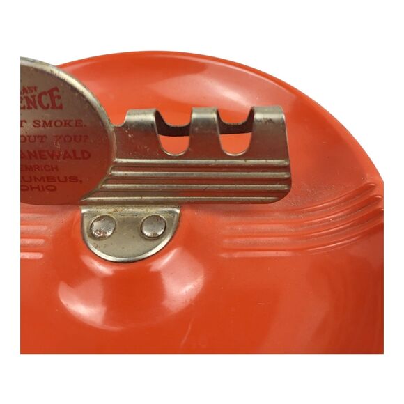 Vintage 1940s Orange Ashtray Advertising Memorabilia Hot Blast Florence Ohio - Picture 3 of 5